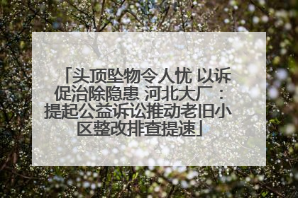 头顶坠物令人忧 以诉促治除隐患 河北大厂：提起公益诉讼推动老旧小区整改排查提速